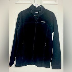 Columbia Jacket Boys Black Fleece Size XL 18/20 Full Zip And Pockets Polyester